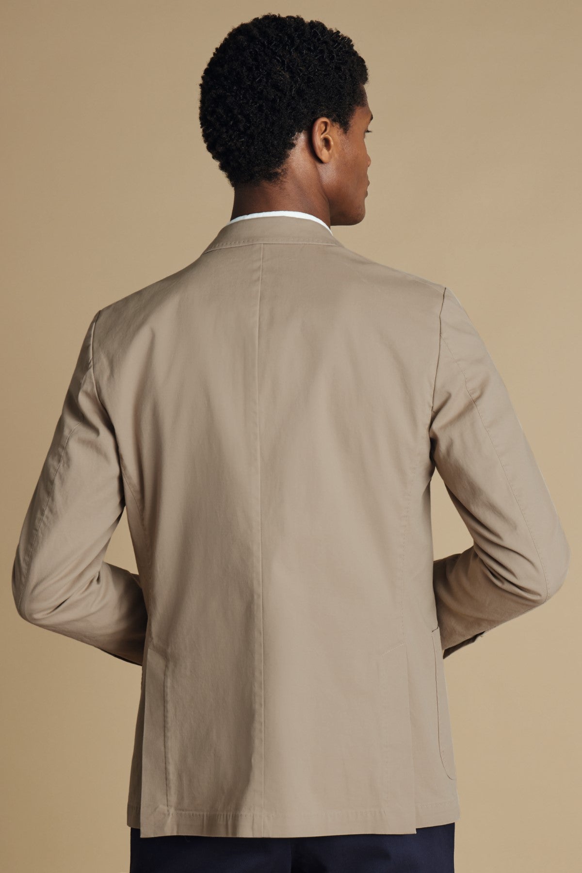 Taupe Cotton Stretch Slim Fit Jacket