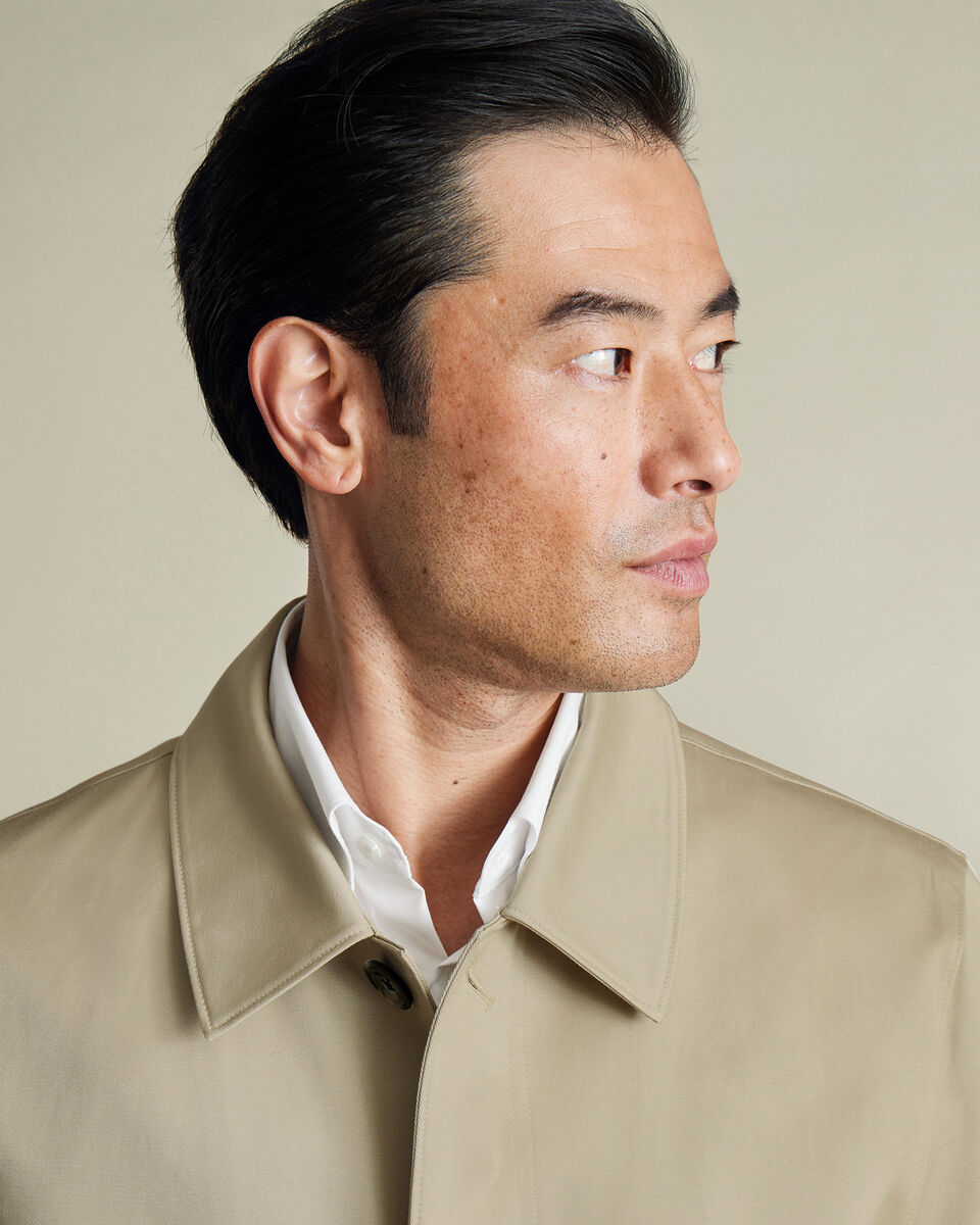 Stone Showerproof Cotton Raincoat