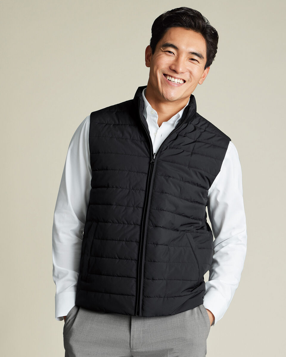 Black 3 In 1 Rain Mac With Detachable Gilet