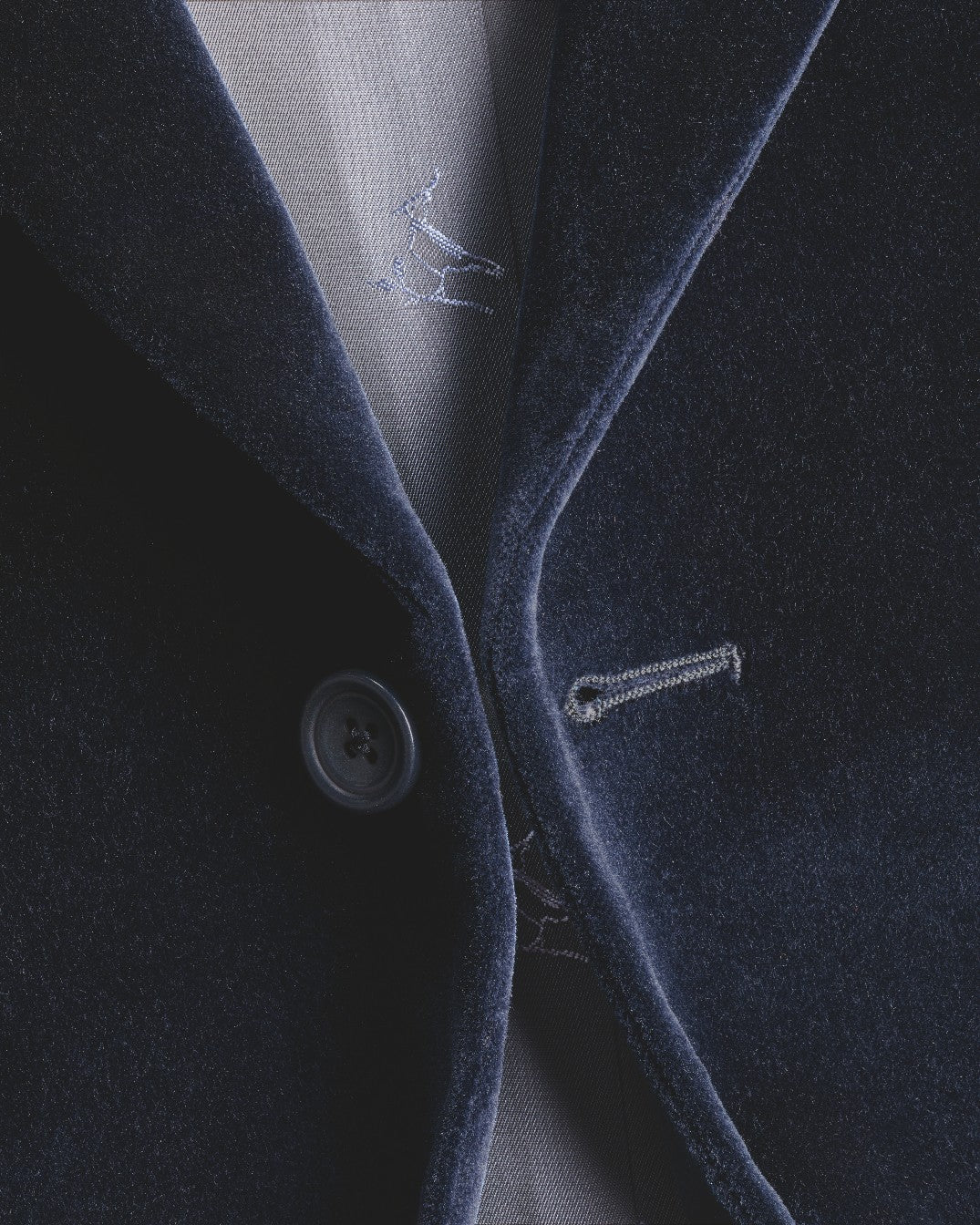 Navy Italian Velvet Slim Fit Jacket