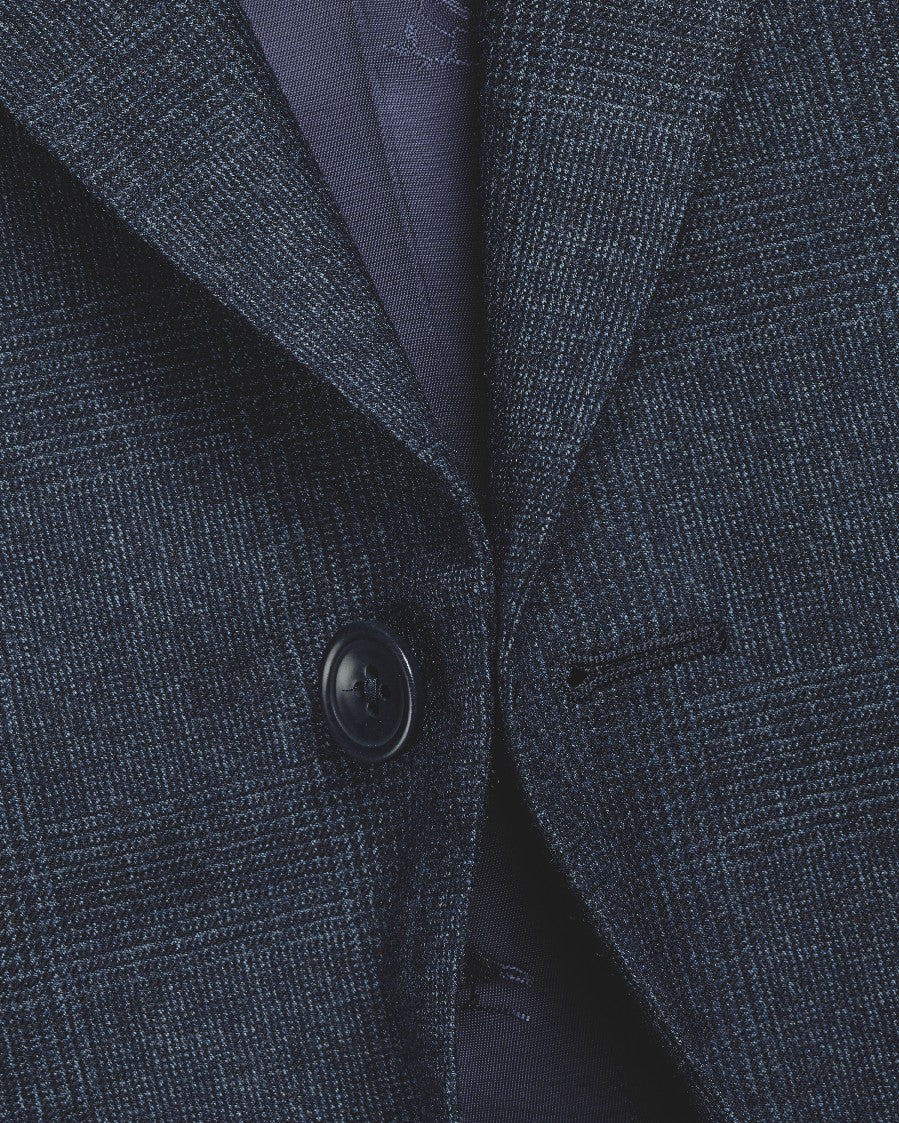 Steel Blue Check Slim Fit Ultimate Performance Suit Jacket