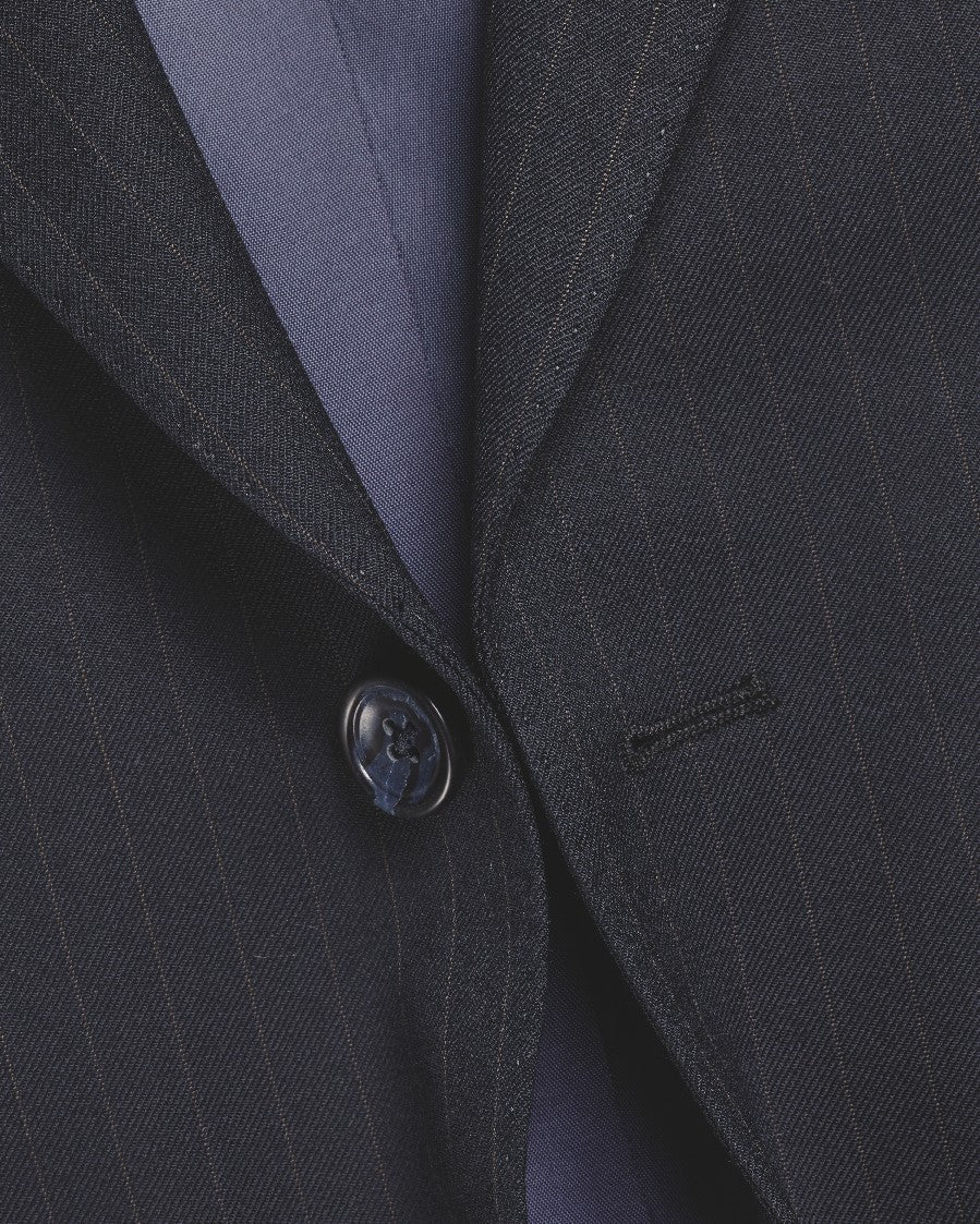 French Navy Seasonal Design Stripe Slim Fit Jacket