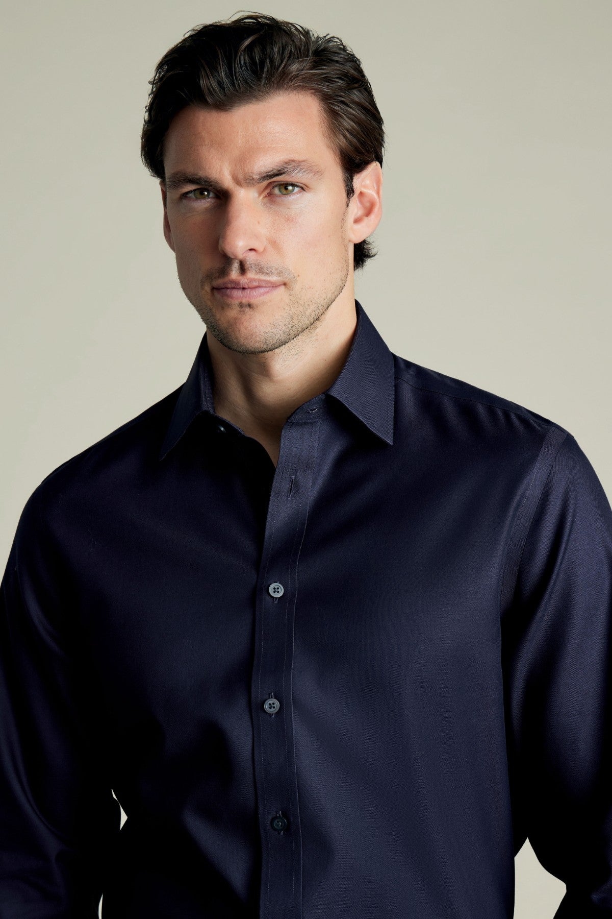 Navy Non-Iron Twill Slim Fit Shirt