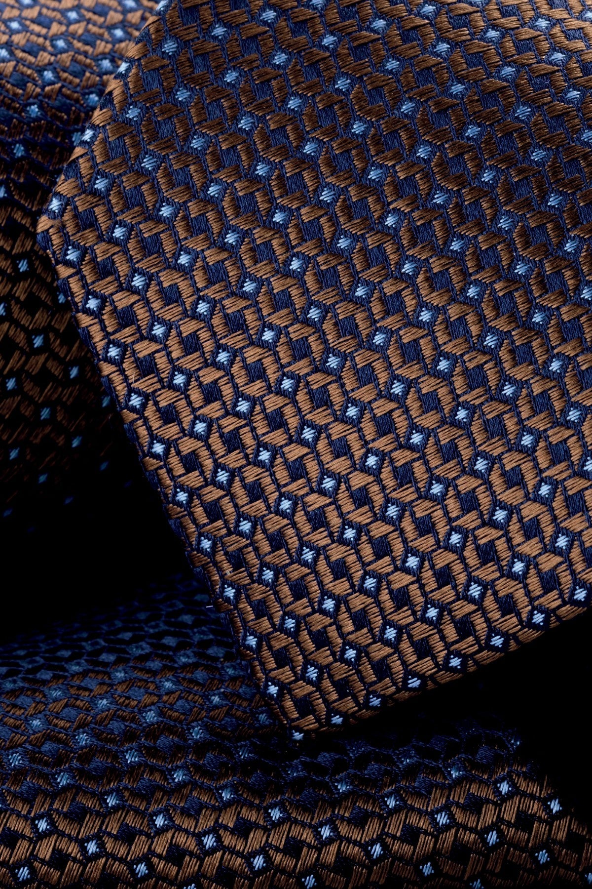 Rust And Light Blue Silk Semi Plain Tie
