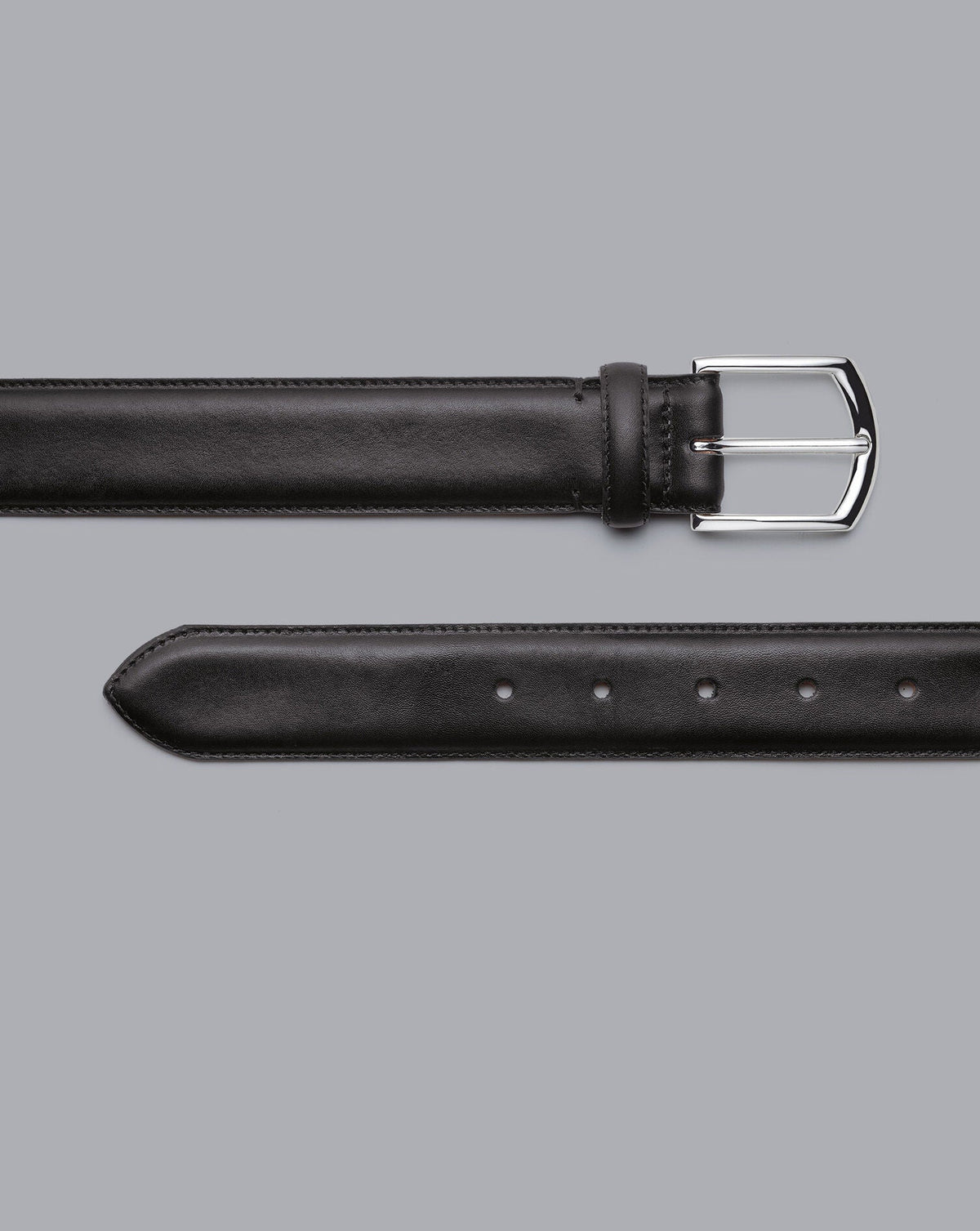Black Leather Made In England Formal Belt