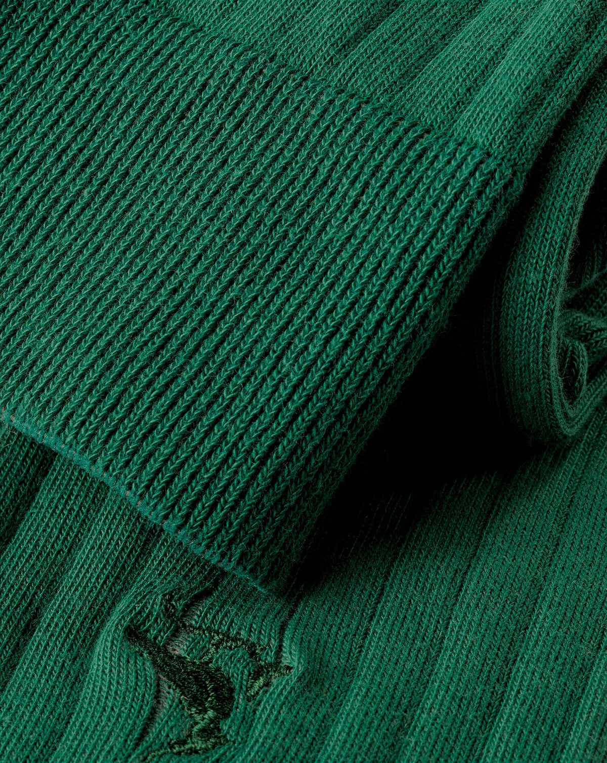 Dark Green Cotton Rib Socks