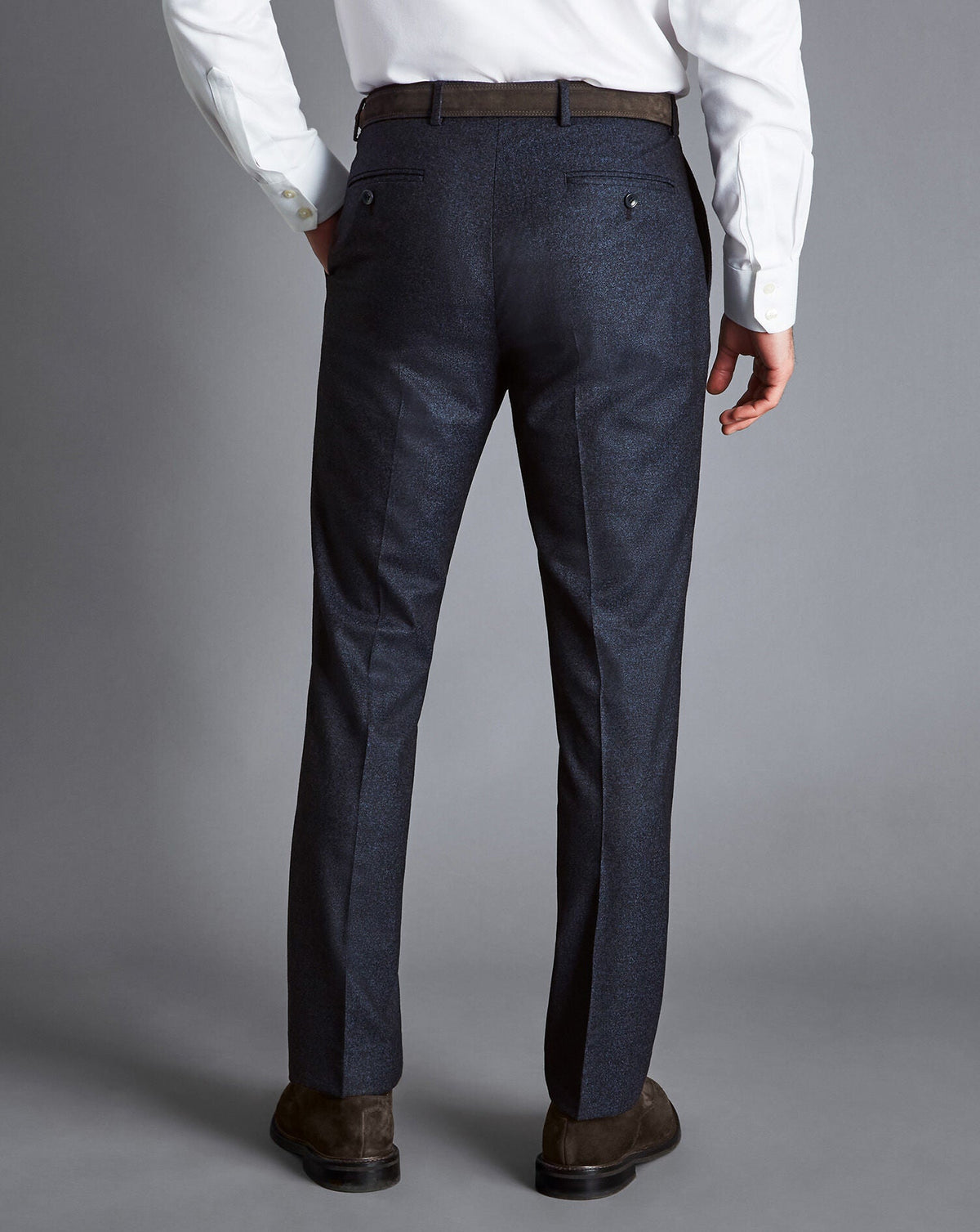 Ink Blue Italian Flannel Slim Fit Suit Trouser
