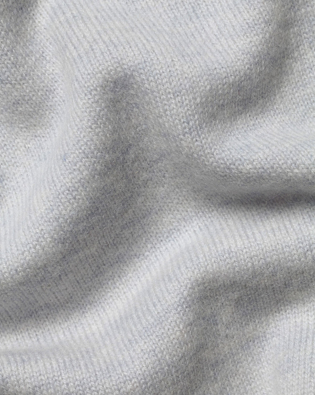 Silver Grey Merino/Cashmere Button Neck Jumper