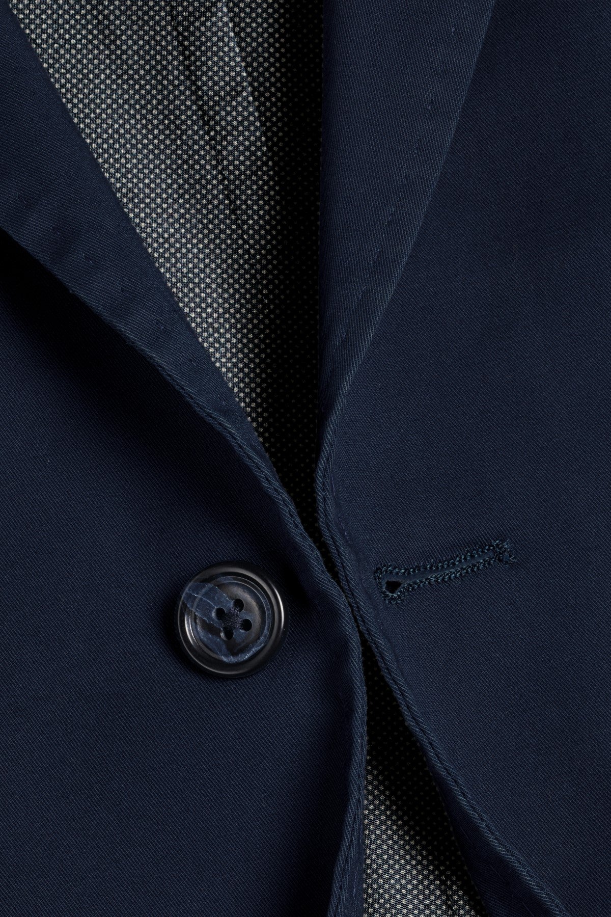Navy Cotton Stretch Slim Fit Jacket