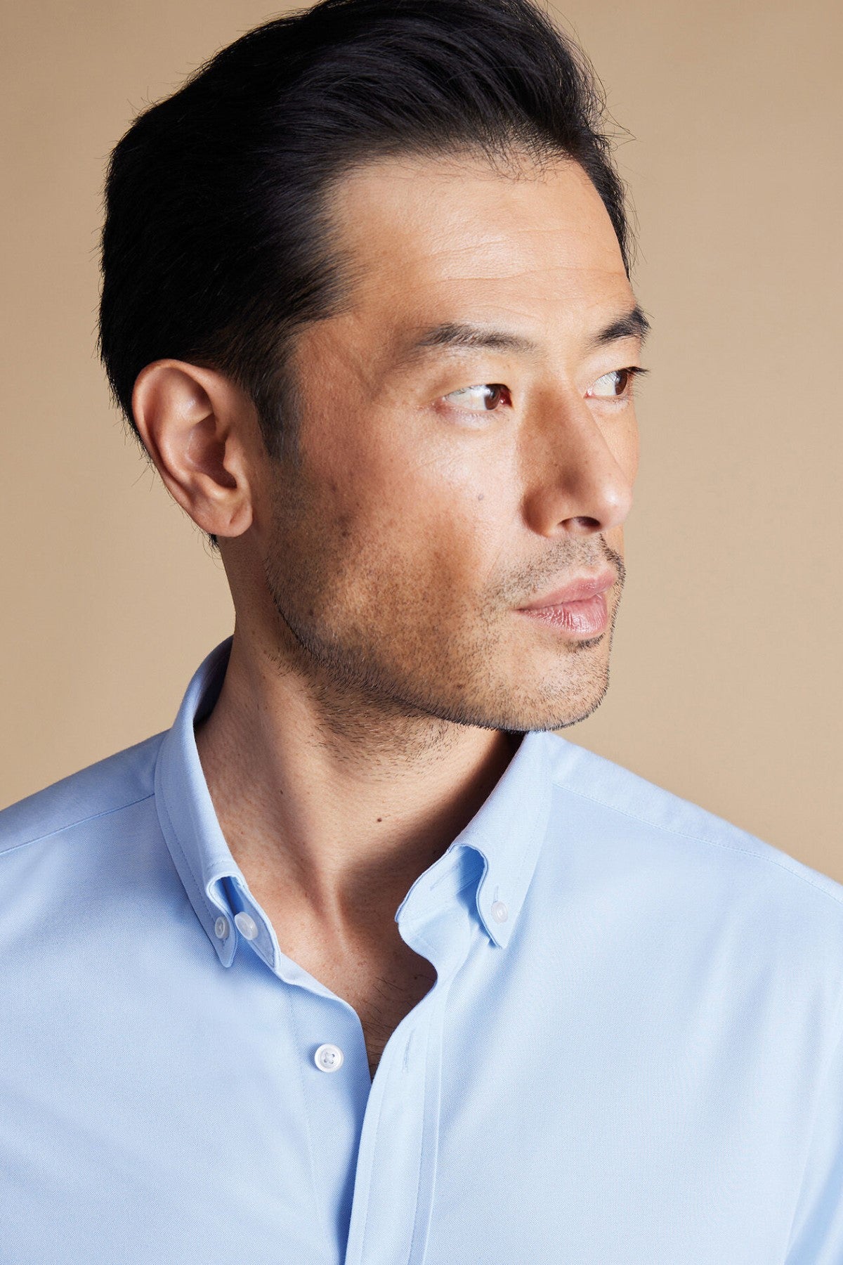 Sky Blue Four-Way Stretch Button Down Jersey Shirt
