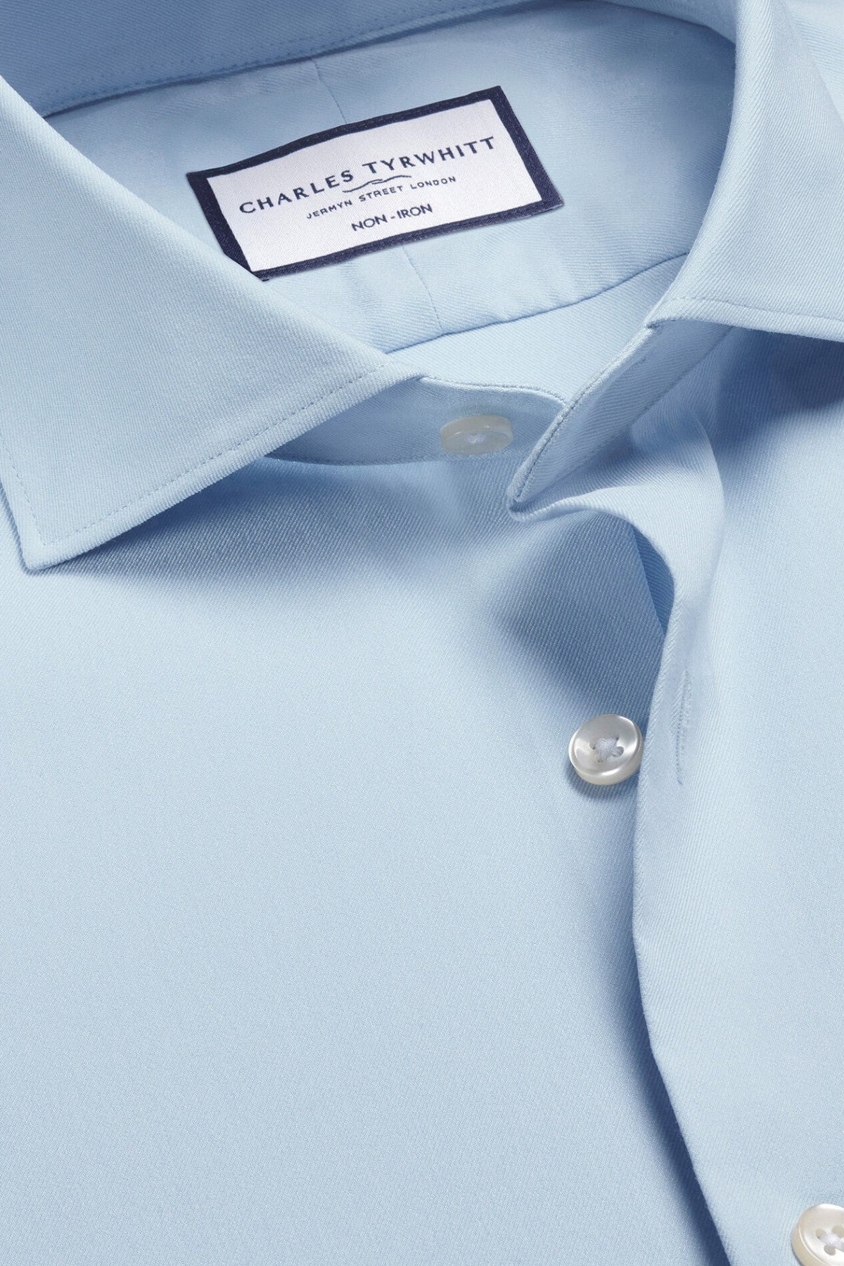 Sky Blue Non-Iron Stretch Twill Slim Fit Shirt