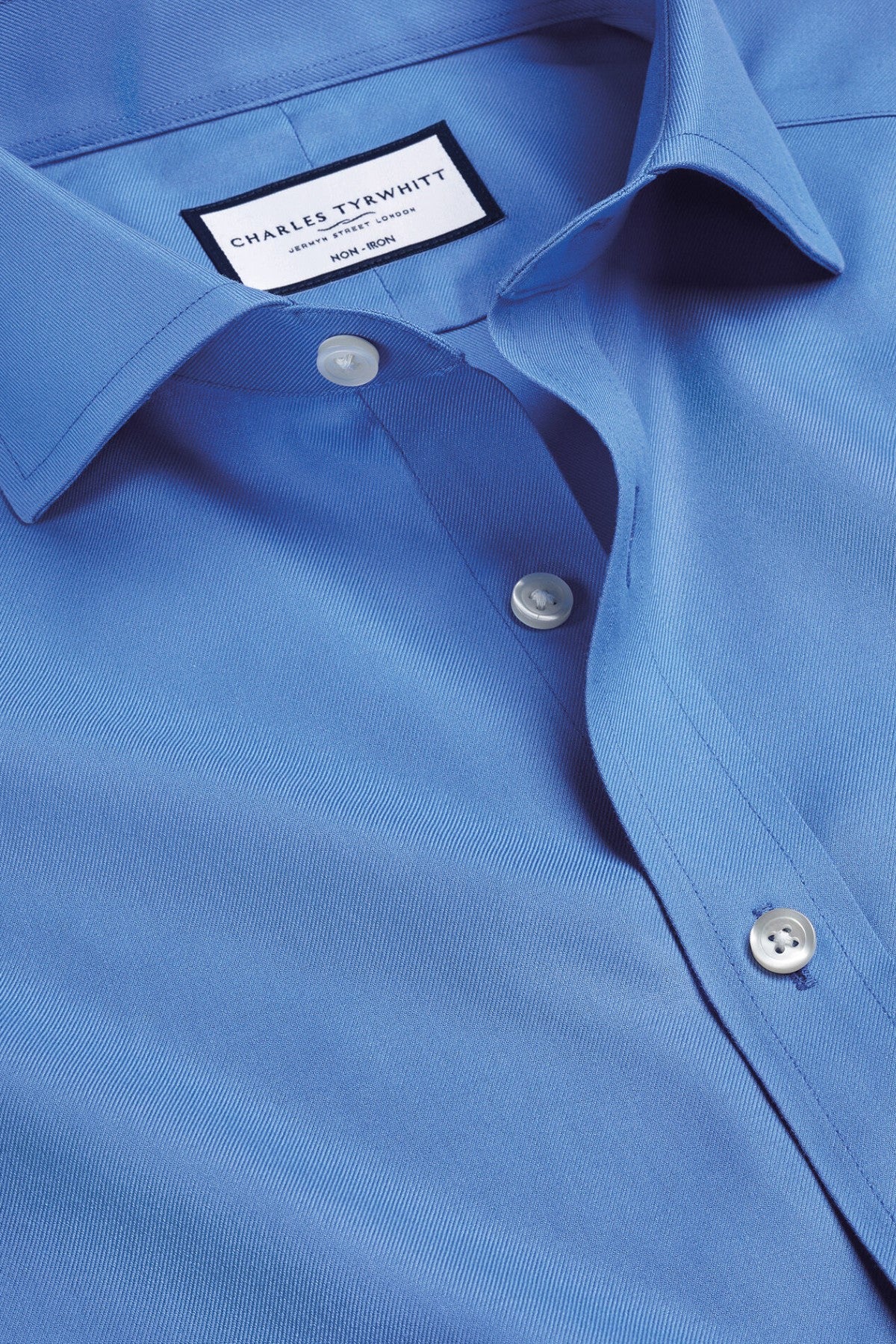 Ocean Blue Non-Iron Twill Cutaway Slim Fit Shirt