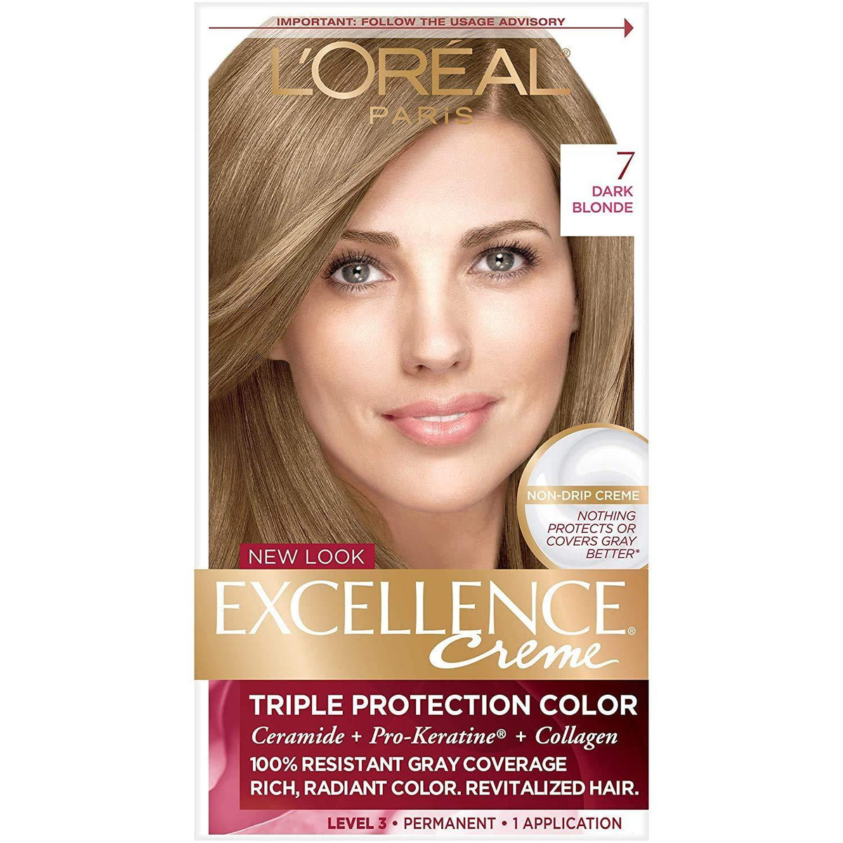Loreal Hair Color Excellence Creme # 7 Blonde (0091-0017) 