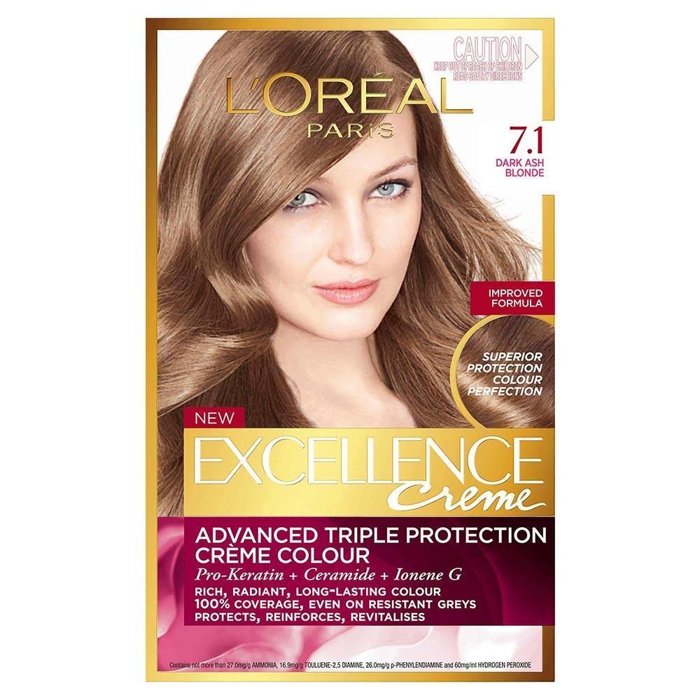 Loreal Hair Color Excellence Creme  # 7.1 Ash Blonde 91-0024