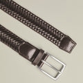 Dark Chocolate Made In England Leather Stretch Belt