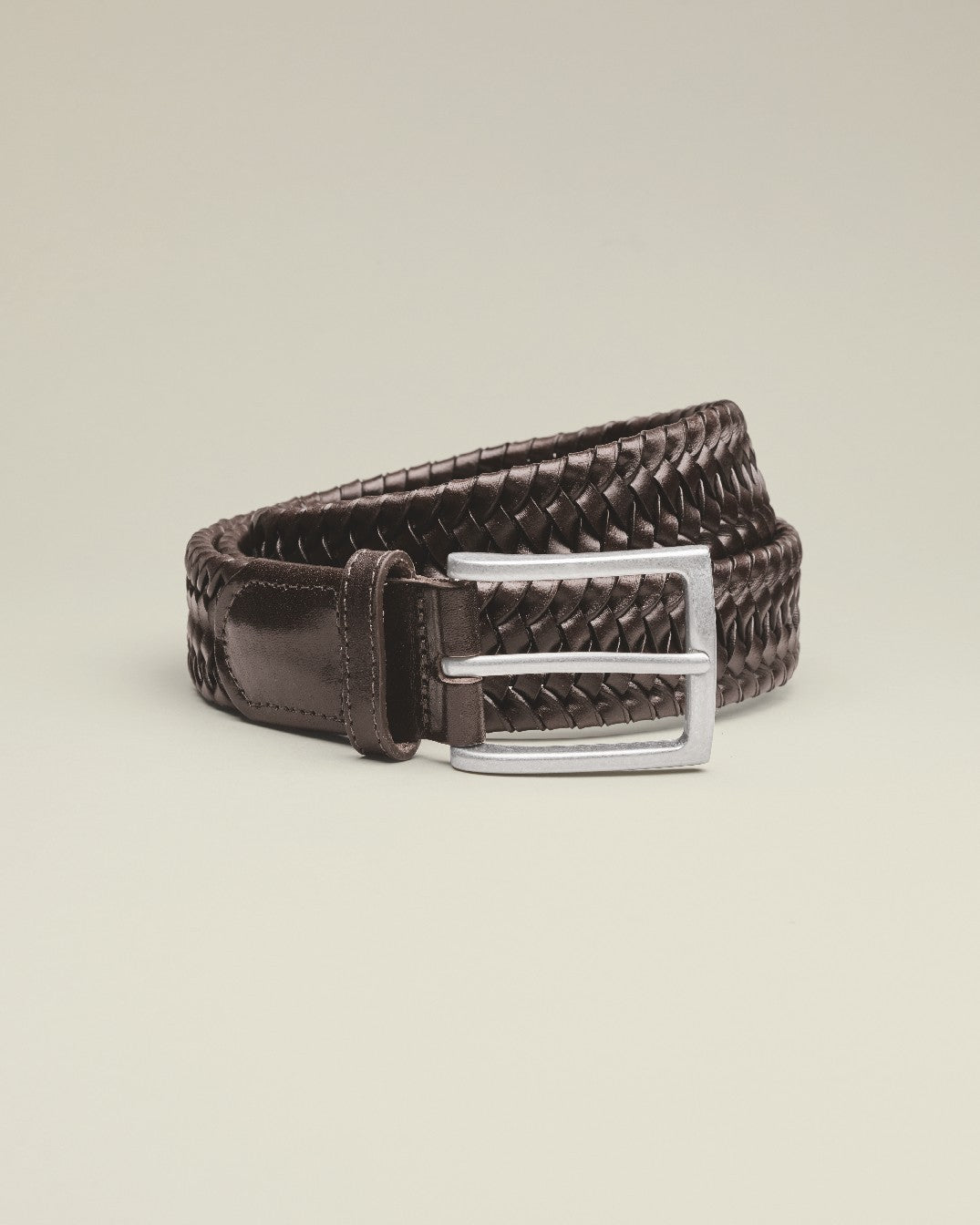 Dark Chocolate Made In England Leather Stretch Belt