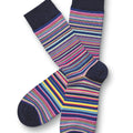 Bright Pink And Cobalt Blue Multi Stripe Socks