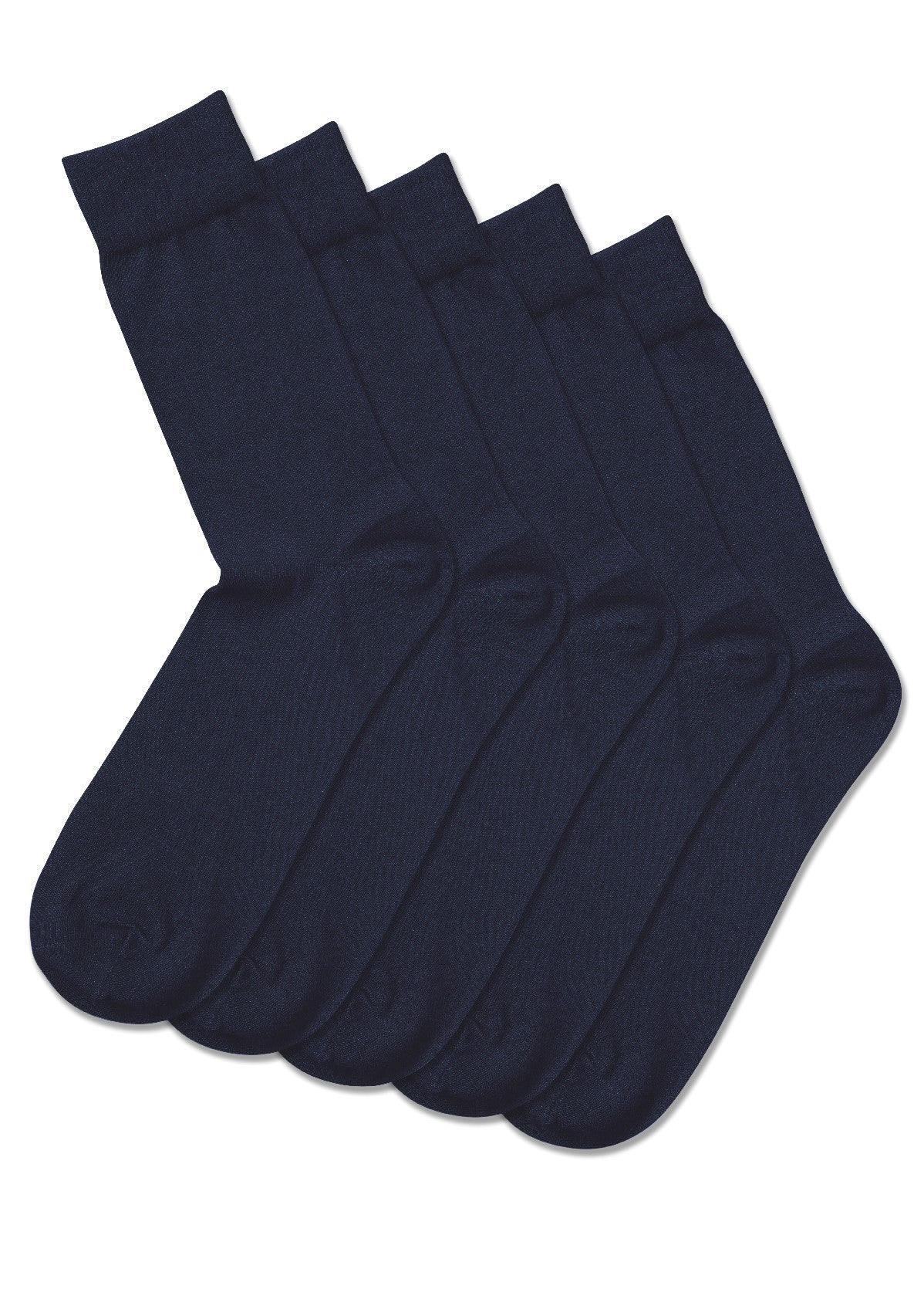 Navy Cotton Rich 5 Pack Socks