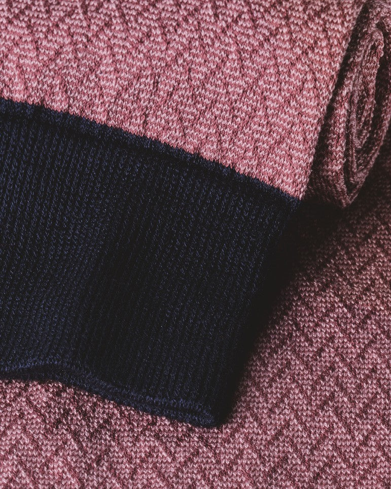 Dark Pink Herringbone Socks