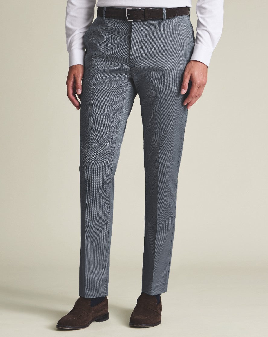 Steel Blue Slim Fit Smart Texture Trousers