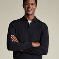 Black Pure Merino Polo Neck Jumper