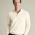 Cream Pure Merino Polo Neck Jumper