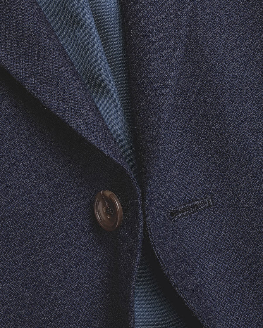 Navy Proper Blazer Slim Fit Double Breasted Jacket