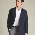 Navy Proper Blazer Slim Fit Double Breasted Jacket