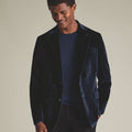 Navy Italian Velvet Slim Fit Jacket