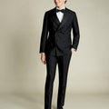 Black Adjustable Fit Dinner Suit Double Breasted Waistcoat