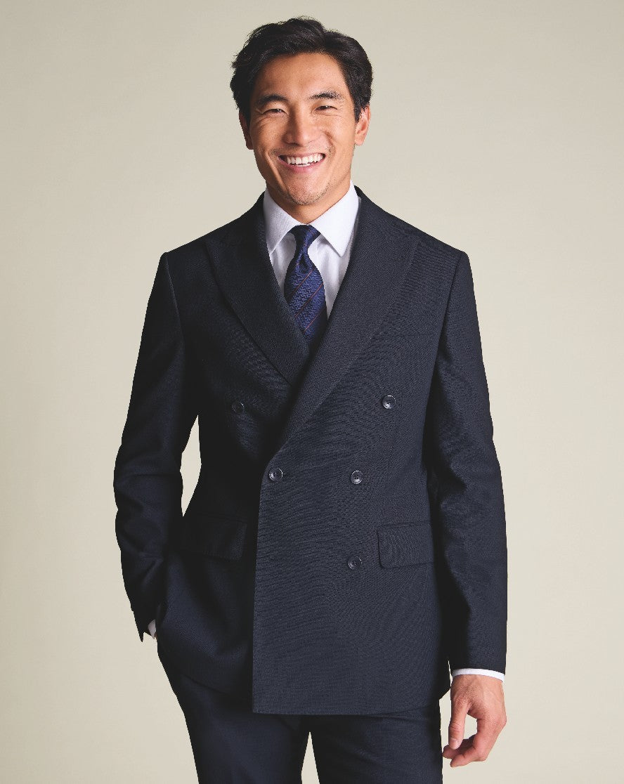 Dark Navy Slim Fit Ultimate Performance Suit Double Breasted Jacket