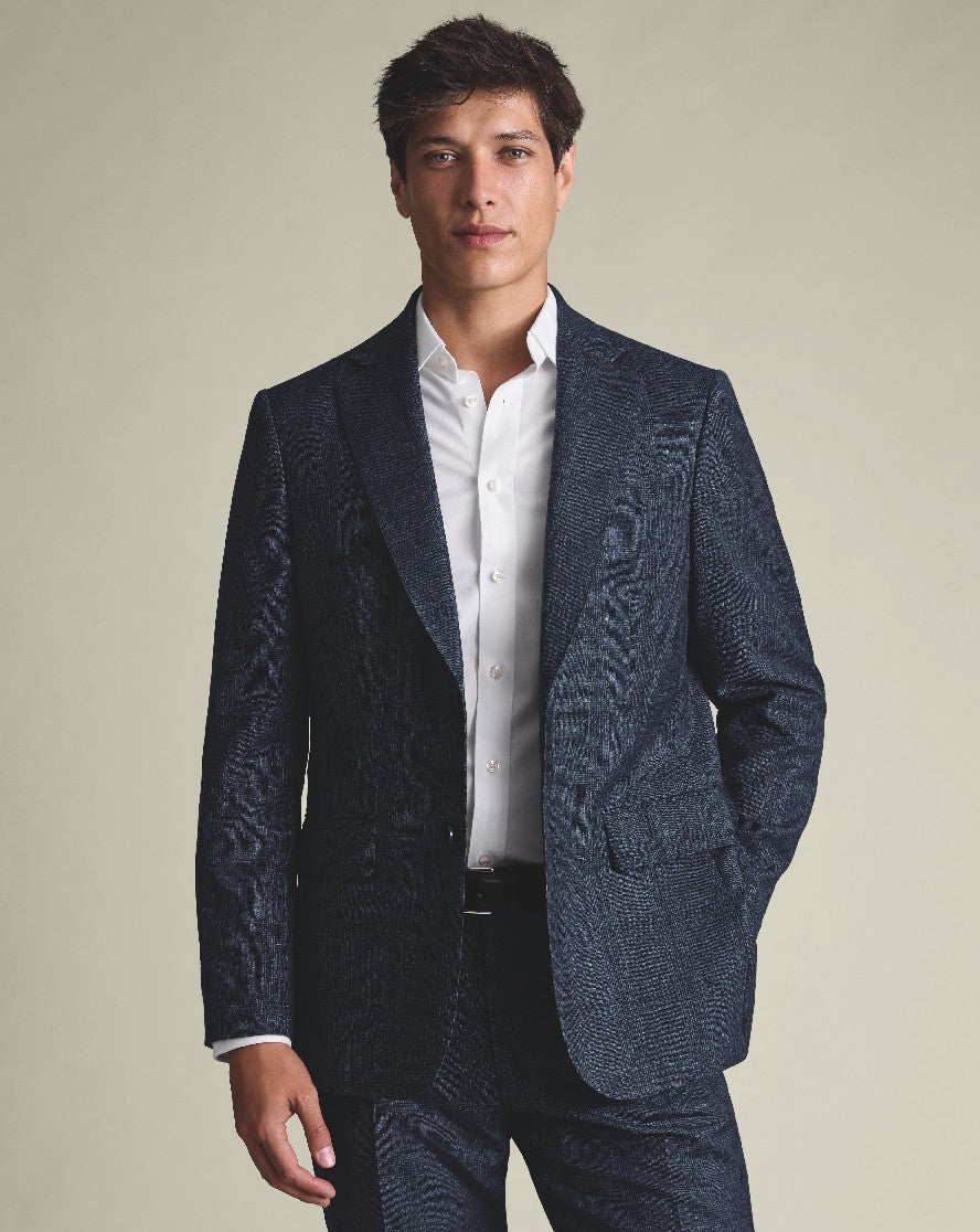 Steel Blue Check Slim Fit Ultimate Performance Suit Jacket