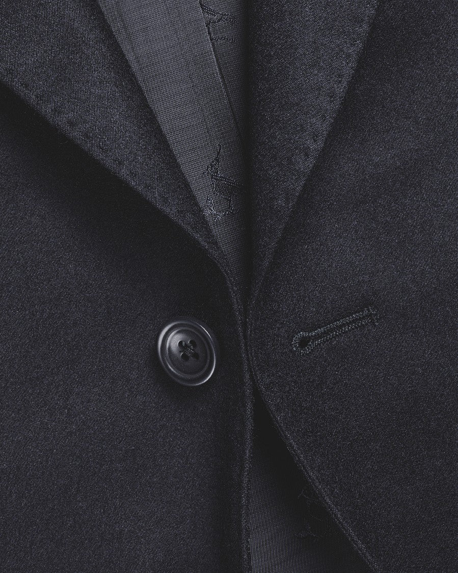 Navy Slim Fit Italian Flannel Suit Jacket