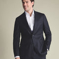 Navy Slim Fit Italian Flannel Suit Jacket