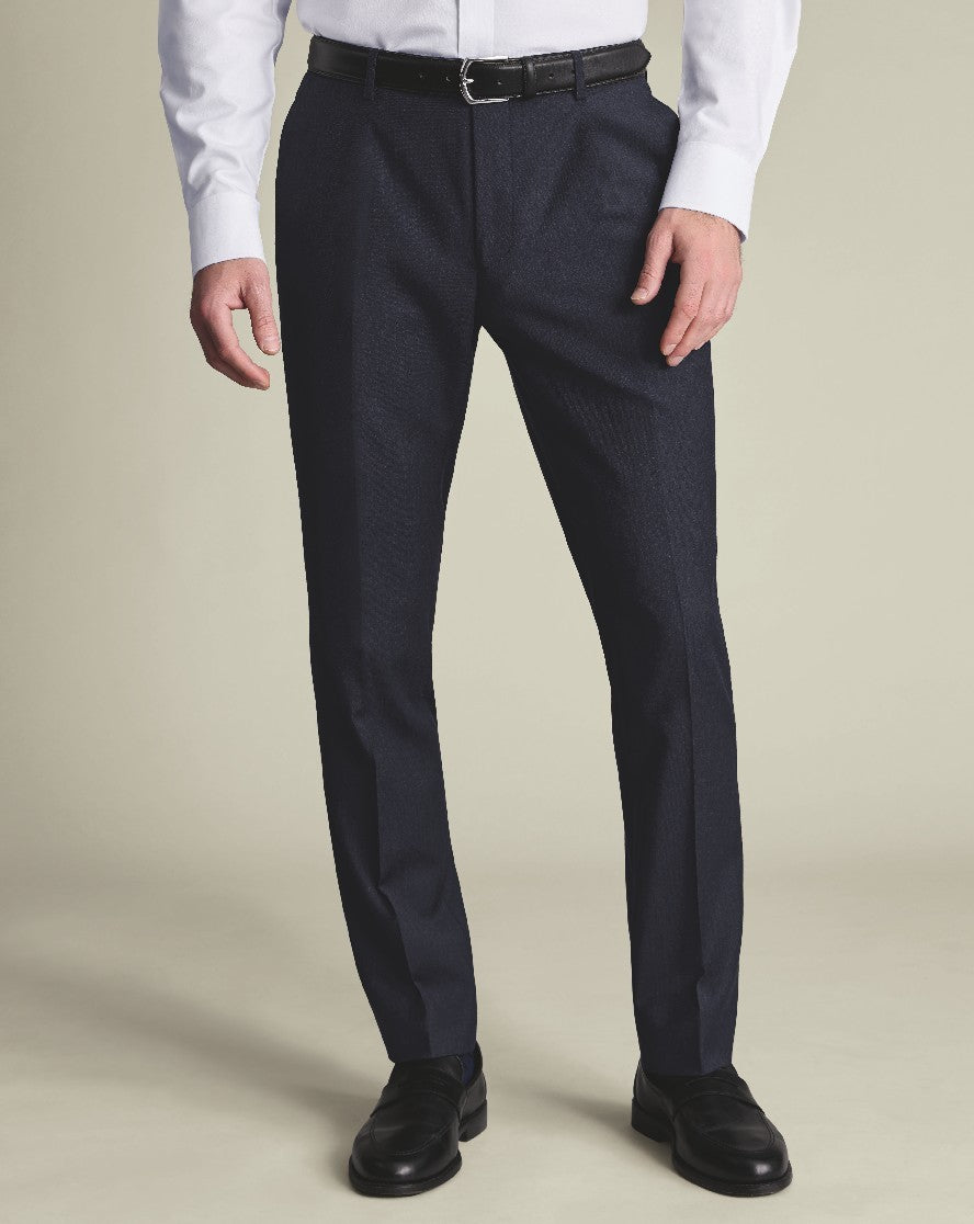 Navy Slim Fit Italian Flannel Suit Trousers