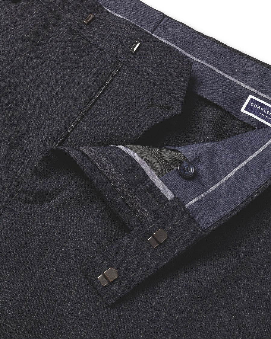 French Navy Seasonal Design Stripe Slim Fit Trousers