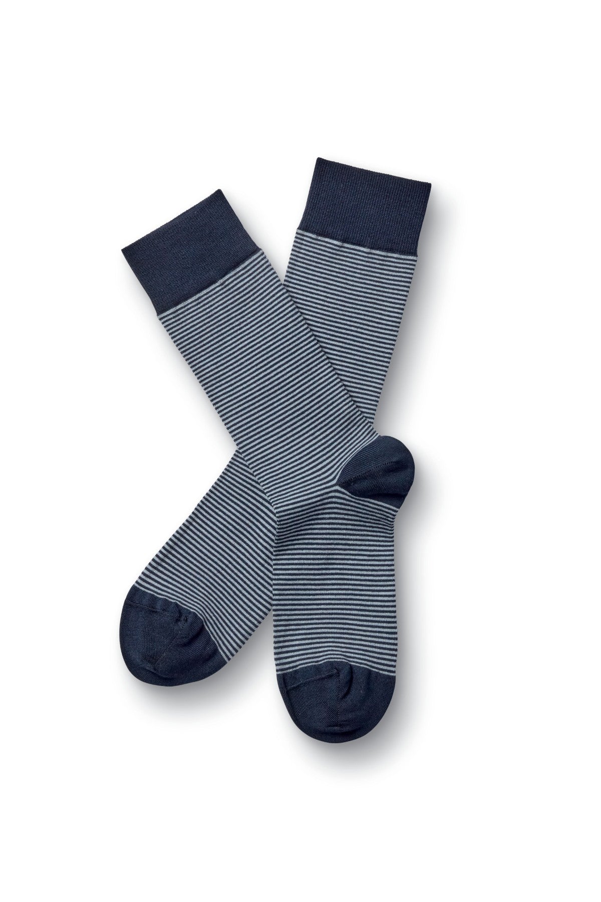 Navy And Grey Fine Stripe Socks