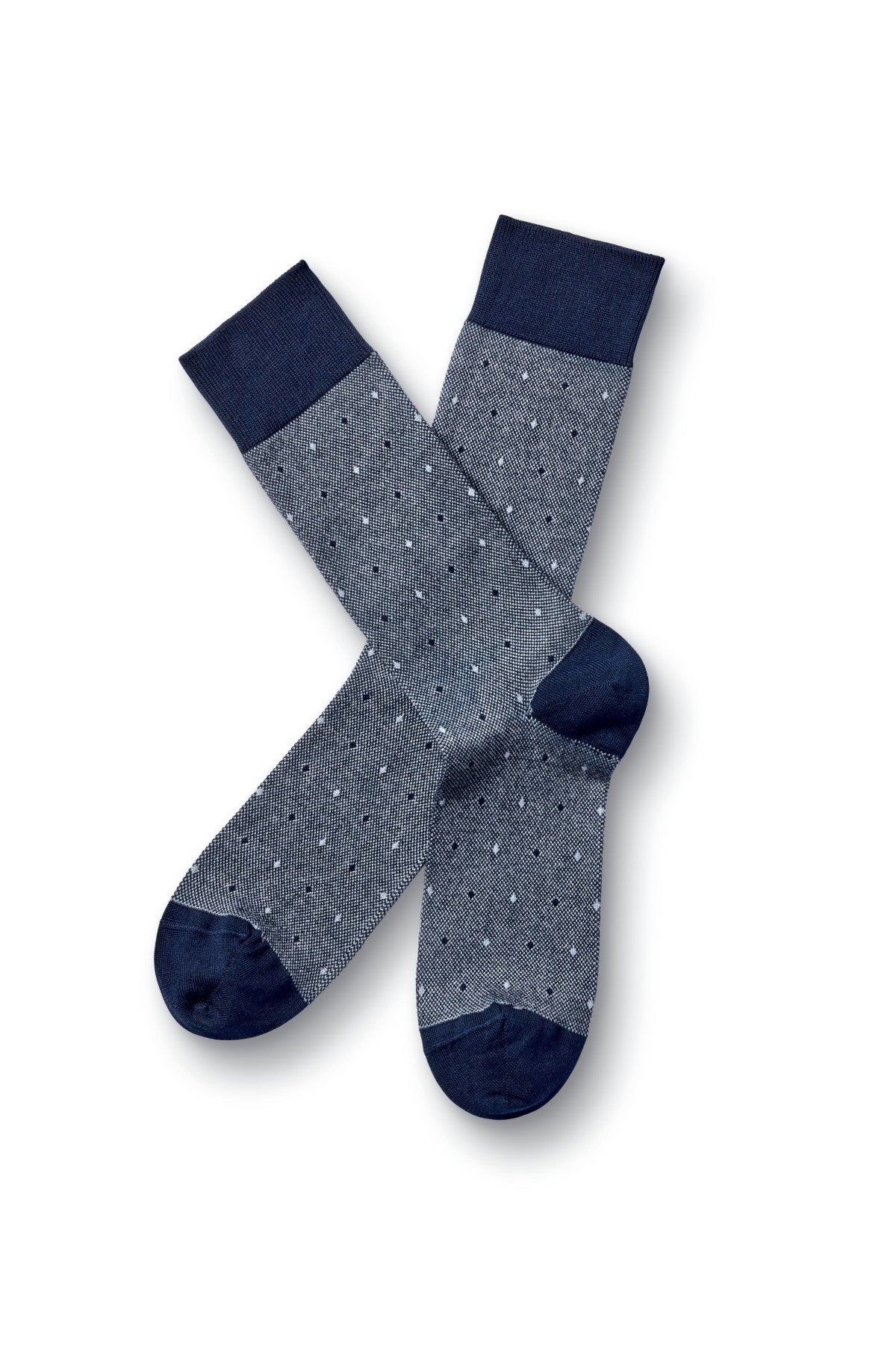 Navy And Grey Tonal Spot Socks