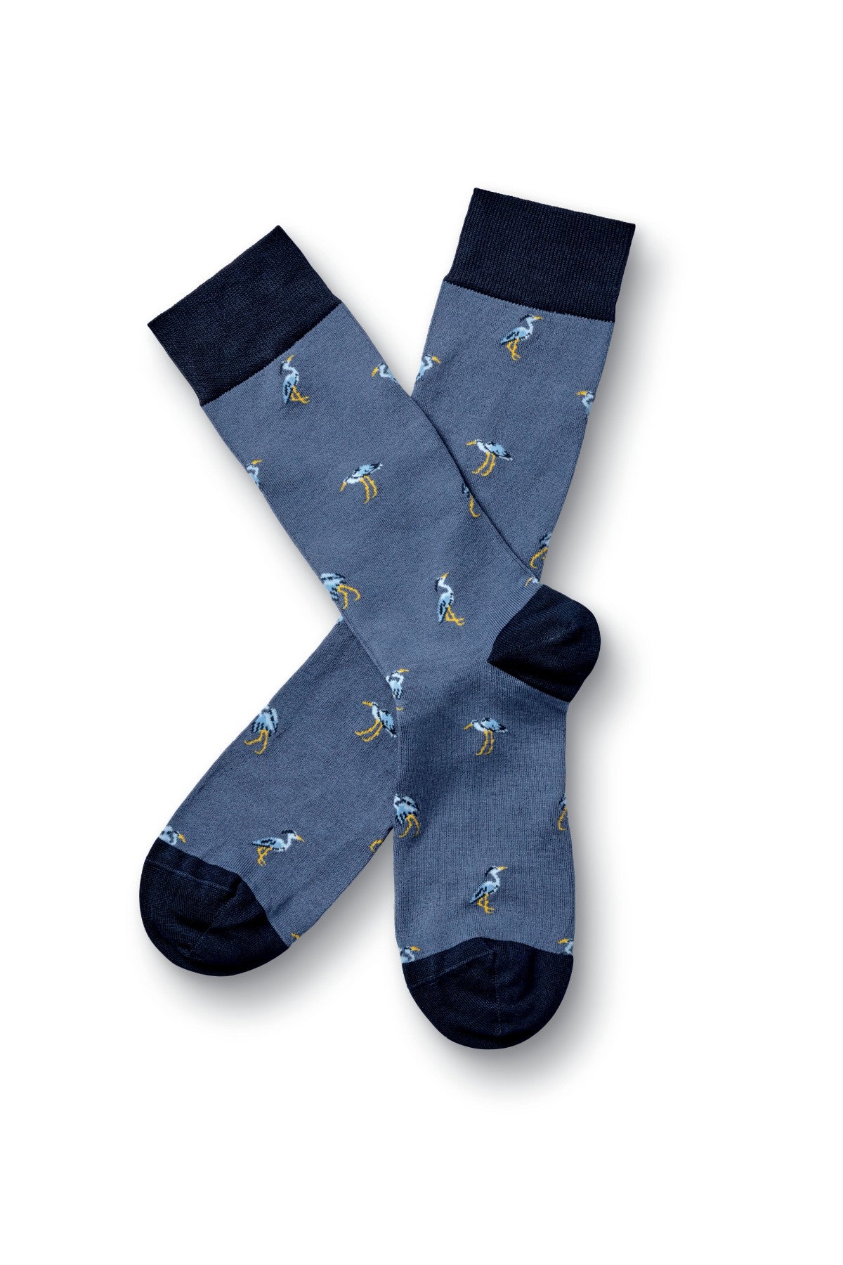 Denim Blue Heron Novelty Socks