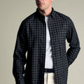 Grey And Black Mid Check Non-Iron Twill Sf Shirt