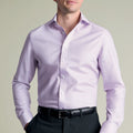 Lilac Non-Iron Stretch Greenwich Weave Cutaway Slim Fit Shirt