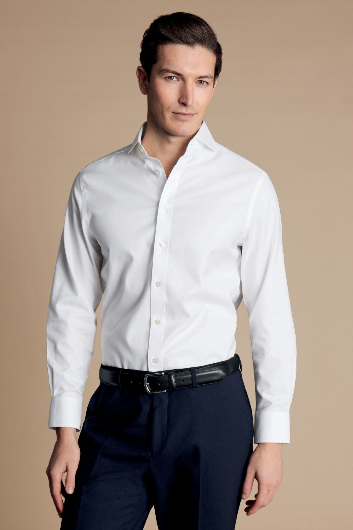White Non-Iron Twill Extreme Cutaway Slim Fit Shirt