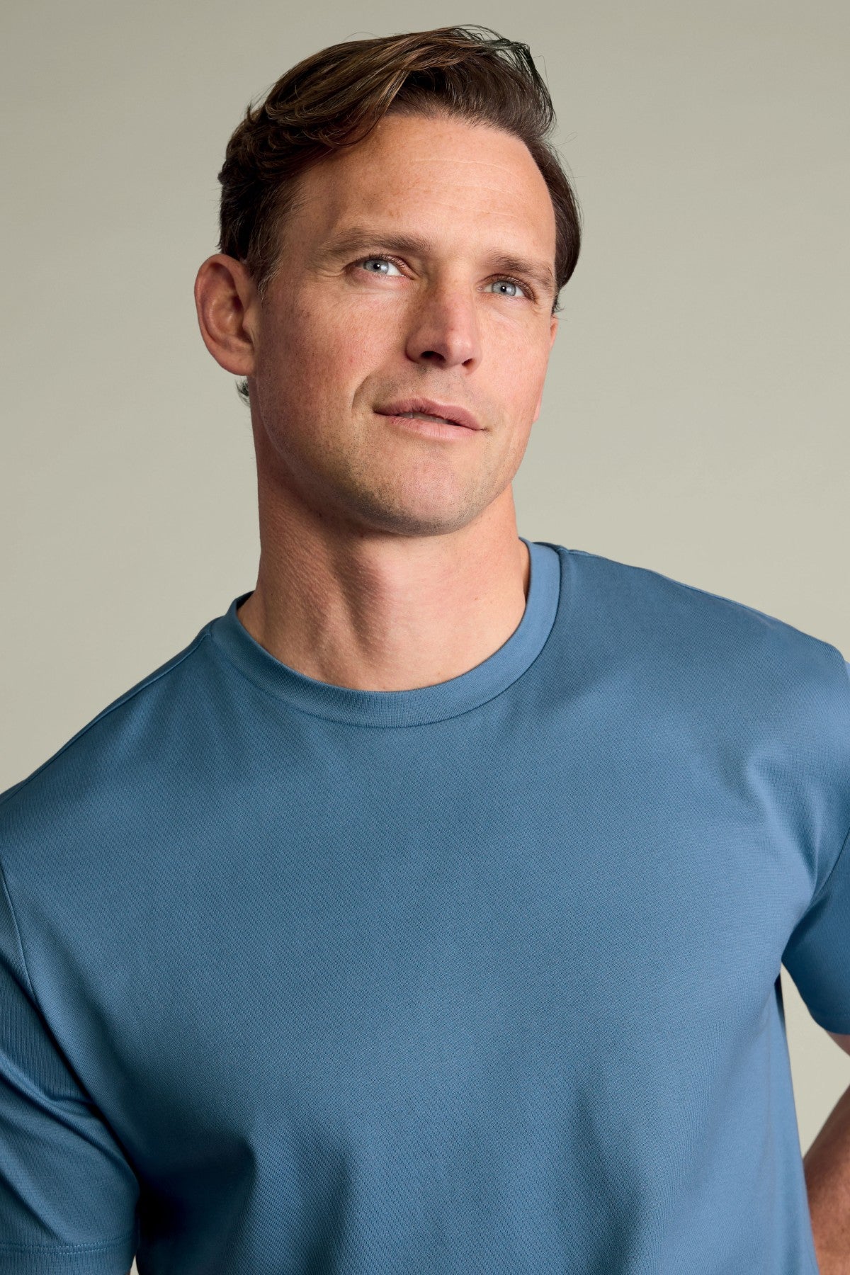 Airforce Blue Cotton Short Sleeve Tshirt