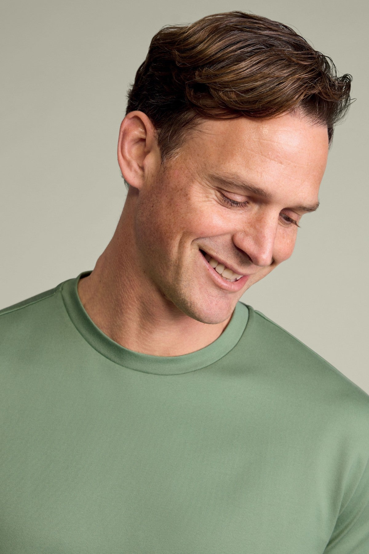 Mid Green Cotton Short Sleeve Tshirt