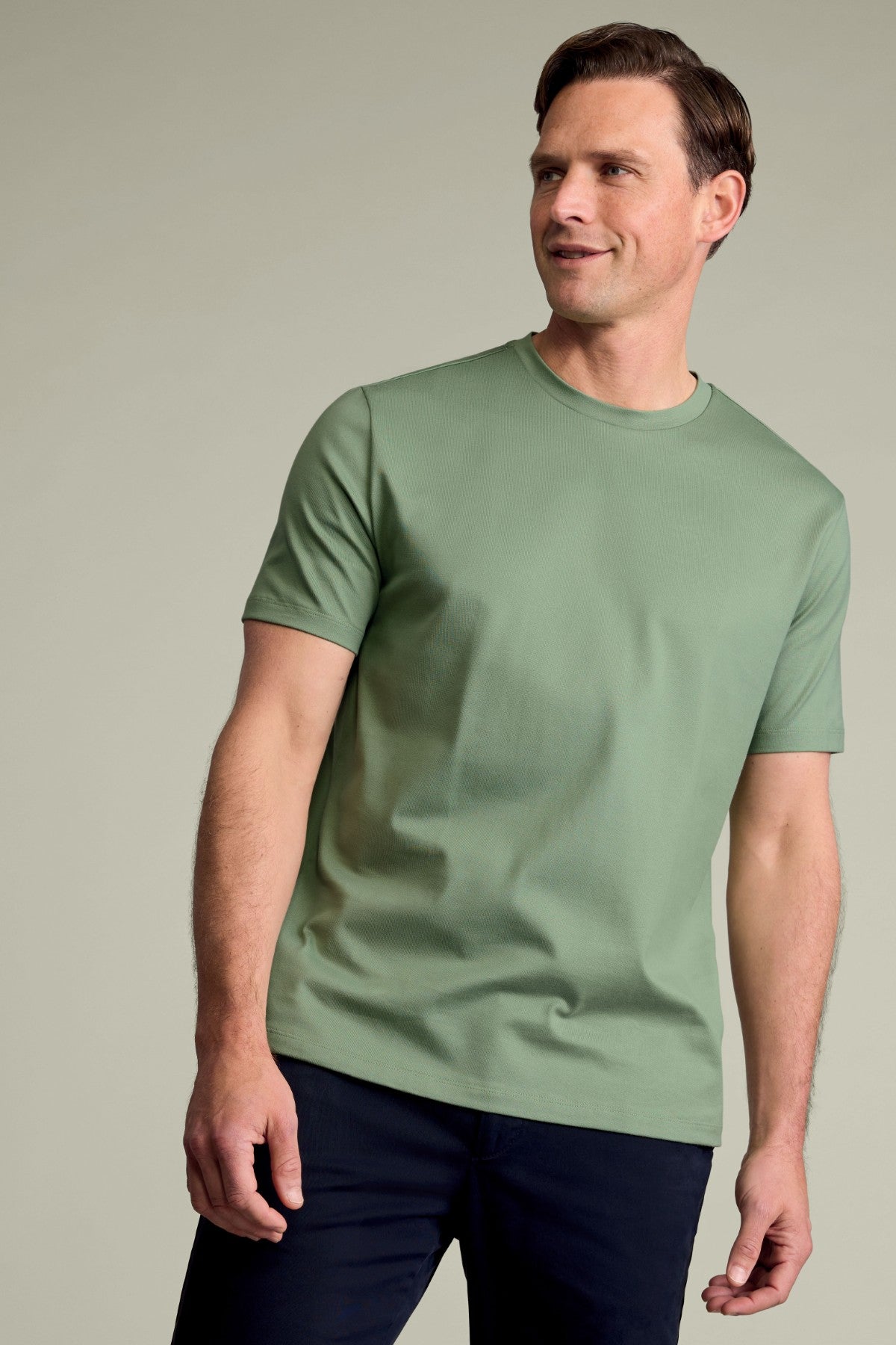 Mid Green Cotton Short Sleeve Tshirt
