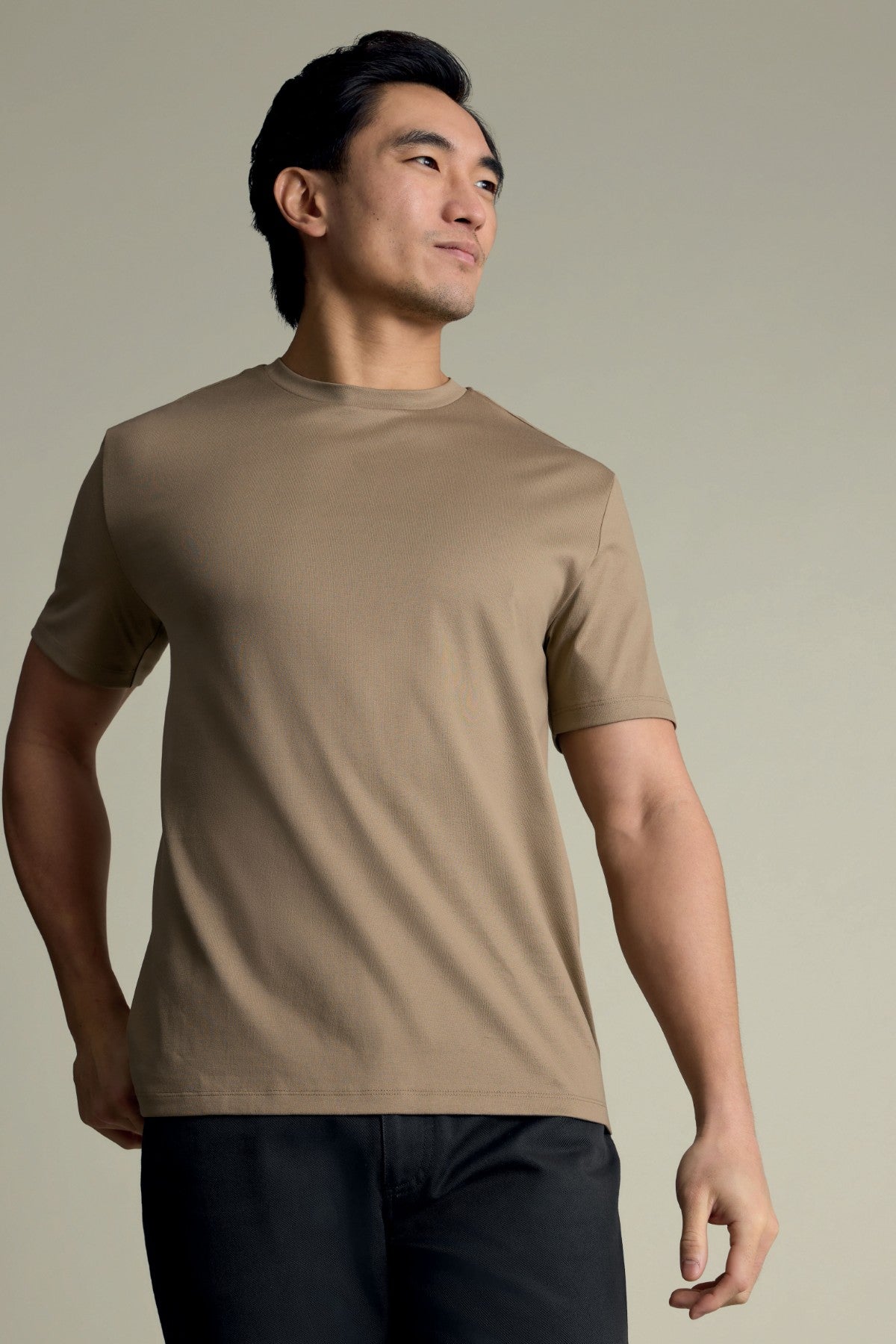 Tan Cotton Short Sleeve Tshirt