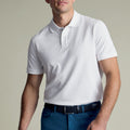White Solid Short Sleeve Cotton Stretch Pique Polo