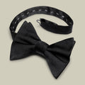 Black Ready-Tied Silk Bow Tie