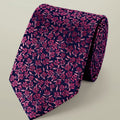 Navy And Bright Pink Silk Floral Tie