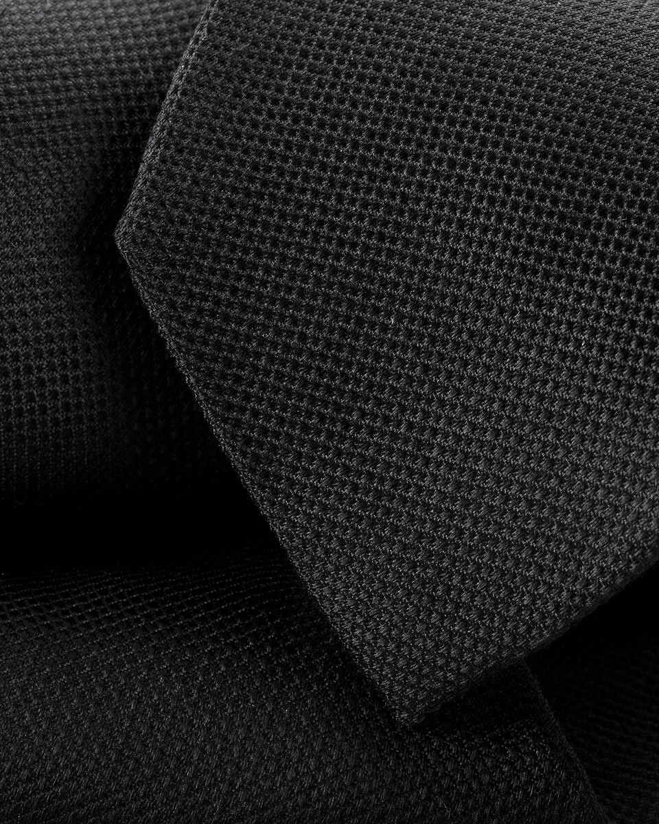 Black Textured Silk Tie